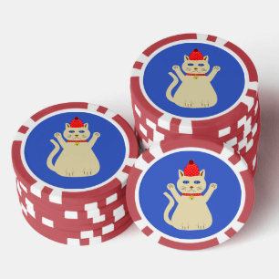 Jetons De Poker Chat de Noël mignon