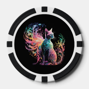 Jetons De Poker Chat Holographique Spectral : Un Prisme d'Élégance