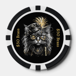Jetons De Poker Chat Steampunk mise sur le FUN en laiton