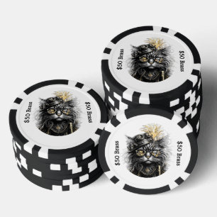 Jetons De Poker Chat Steampunk parie avec FUN en laiton