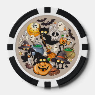 Jetons De Poker Chats drôles de Halloween Fête