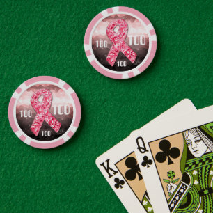 Jetons De Poker Chaud rose Parties scintillant Cancer du sein Surv