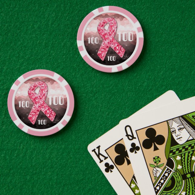 Jetons De Poker Chaud rose Parties scintillant Cancer du sein Surv (Table de poker (double))