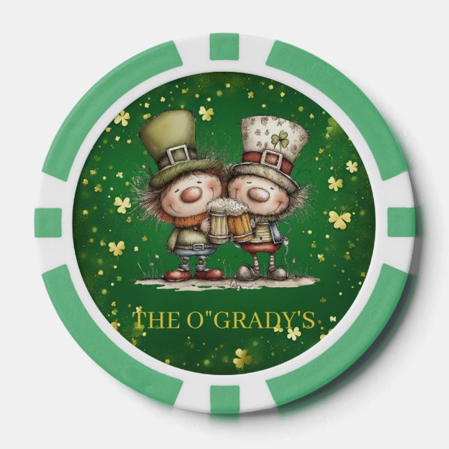 Jetons De Poker Cheerful St. Patrick’s Day Party Illustration (Recto)