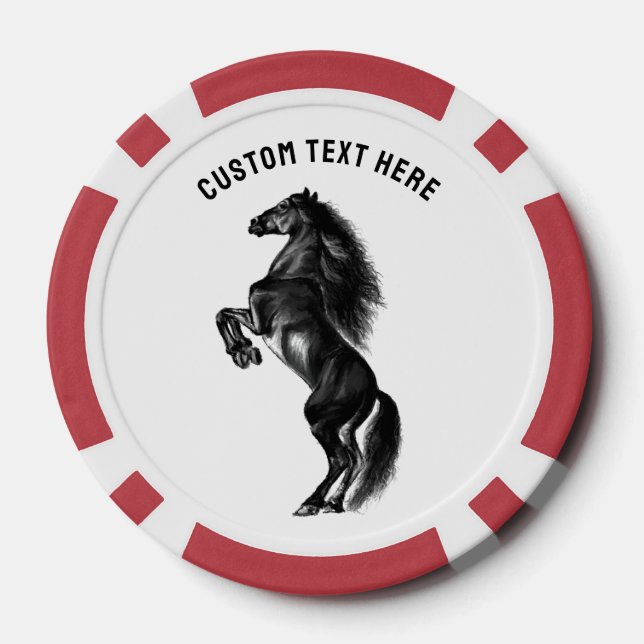 Jetons De Poker Cheval Chips de Poker avec texte personnalisé (Verso)