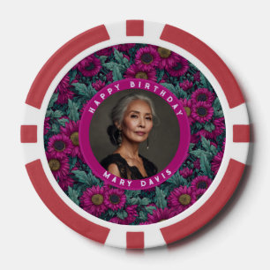 Jetons De Poker Chic Daisy 21e Anniversaire Magnifique Violet