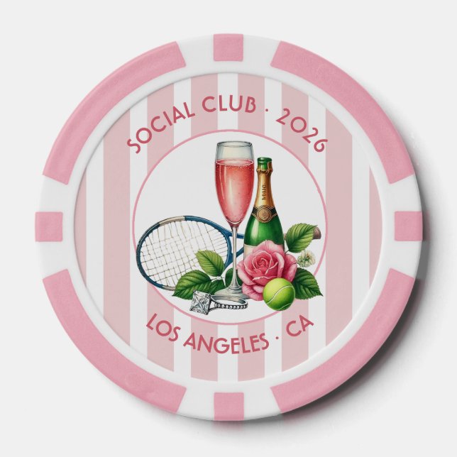 Jetons De Poker Chic Tennis Social Club Bridal Shower Photo (Recto)