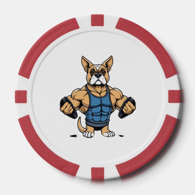 Jetons De Poker Chien Bodybuilder (Recto)