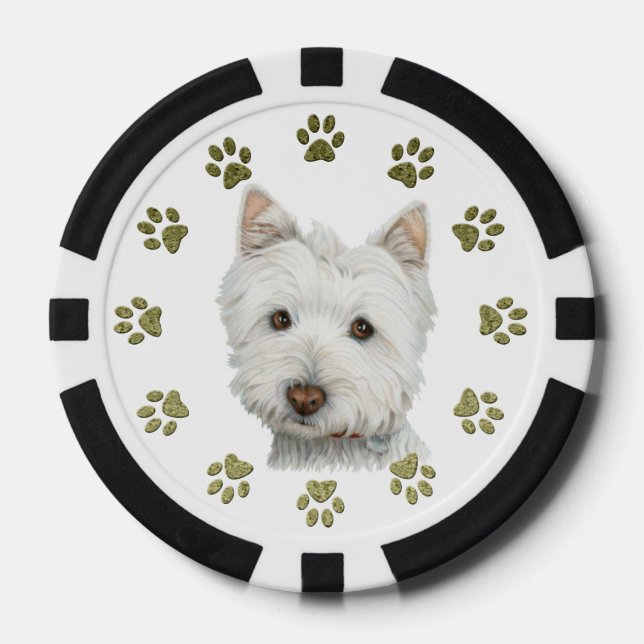 Jetons De Poker Chiens de poker Westie Art Chiens (Recto)