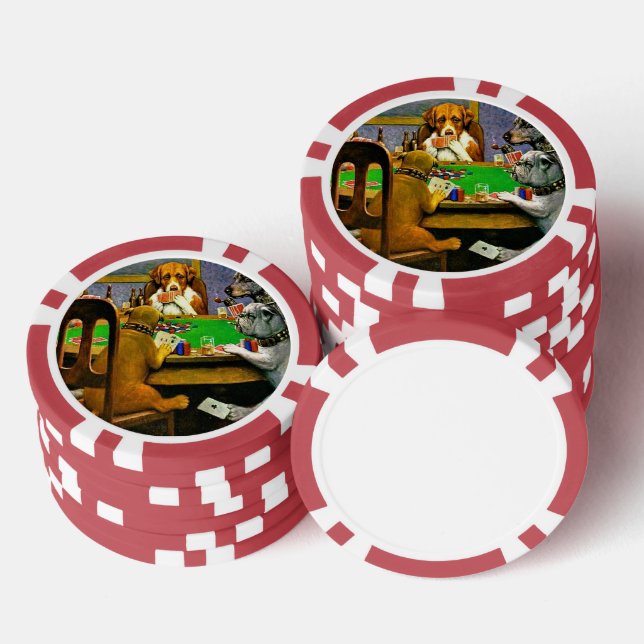 Jetons De Poker Chiens Jouant au Poker (Empiler)