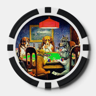 Jetons De Poker Chiens jouant au poker