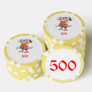 Jetons De Poker Chiffre de poker rayé 500 jaune Père Noël