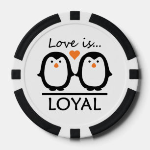Jetons De Poker Chiffres de date du mariage Penguin Love