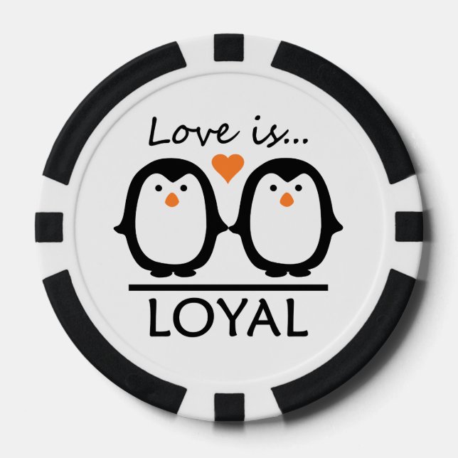 Jetons De Poker Chiffres de date du mariage Penguin Love (Recto)