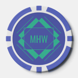 Jetons De Poker Chiffres de poker de Motif géométrique Monogramme