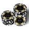 Chiffres de poker mariage noir et or