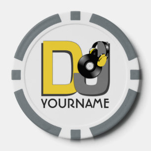 Jetons De Poker Chiffres de poker monogramme personnalisées DJ