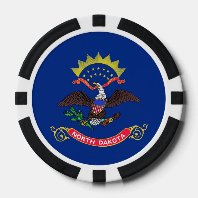Jetons De Poker Chiffres de poker patriotique avec Drapeau du Dako (Recto)