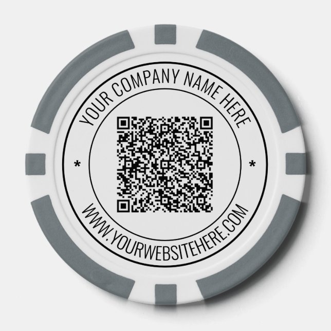 Jetons De Poker Chiffres QR Code Scan et texte personnalisé Busine (Recto)