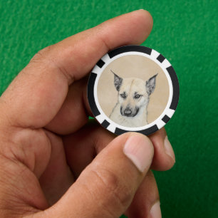 Jetons De Poker Chinook (Oreilles Pointées) Peinture - Art Chien o