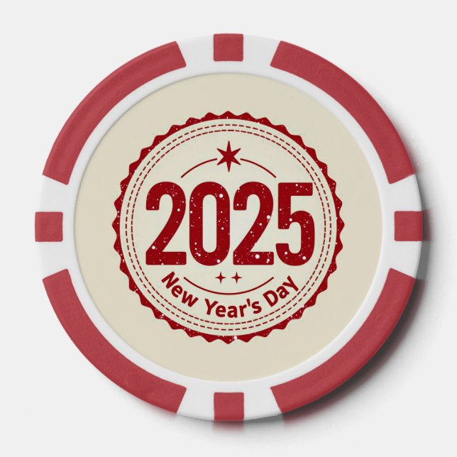 Jetons De Poker Chip de Pocker du Nouvel An 2025 (Recto)