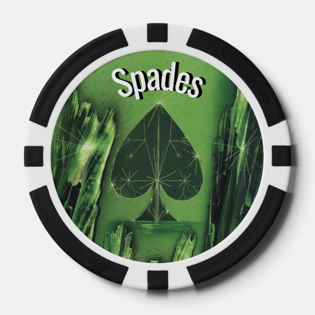 Jetons De Poker Chip de poker Black and Green Spade (Recto)