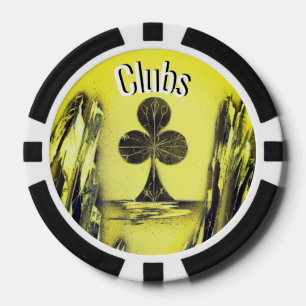 Jetons De Poker Chip de Poker Club noir et jaune
