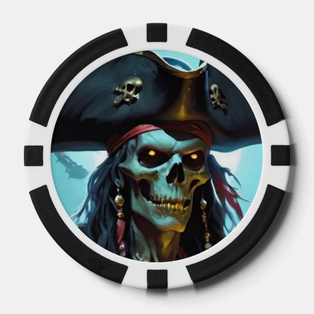 Jetons De Poker Chip de poker pirate Zombie (Recto)