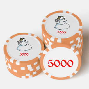 Jetons De Poker Chip de poker rayé orange 5000 Snowwoman