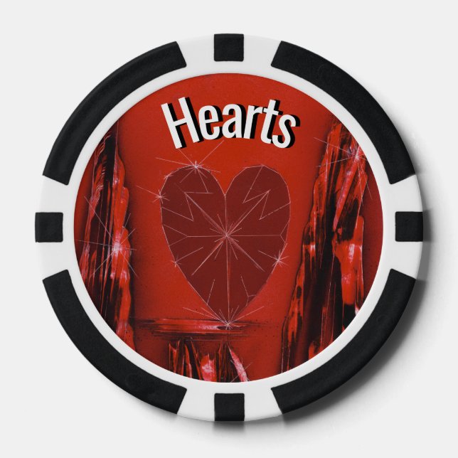 Jetons De Poker Chip de poker Red Heart (Recto)