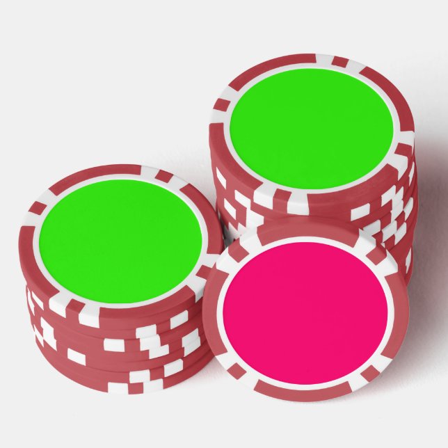 Jetons De Poker Chip de Poker rose Neon et Green Neon - Personnali (Empiler)