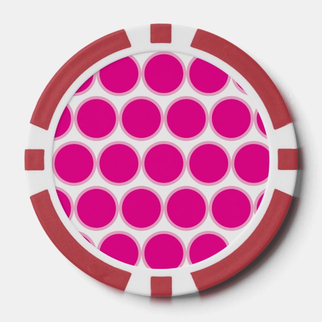 Jetons De Poker Chip de poker rose Polka (Recto)