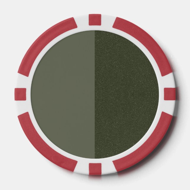 Jetons De Poker Chip de Poker Vert Moss Deux Tons - Personnalisabl (Recto)
