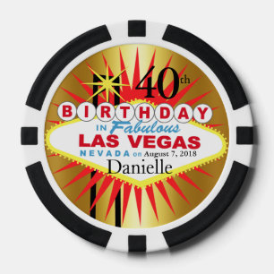 Jetons De Poker Chip du casino Las Vegas 40th Birthday