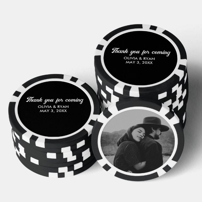Jetons De Poker Chip Mariage personnalisé Favoriser Merci (Empiler)