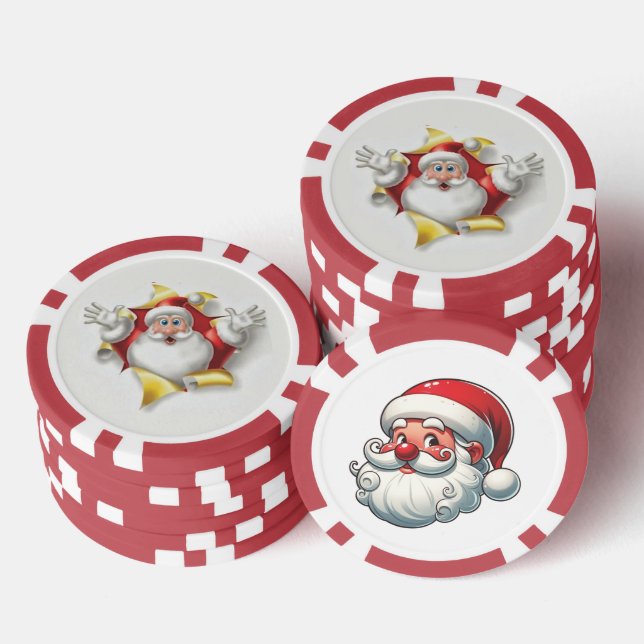 Jetons De Poker Chip père Noël (Empiler)
