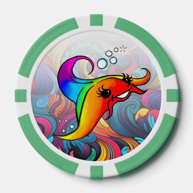Jetons De Poker Chip Rainbow Ray Poker (Recto)
