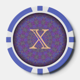 Jetons De Poker Chip "X" de Mandala à peluche violette