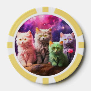 Jetons De Poker Chips de poche Lucky pour Amoureux de les chats