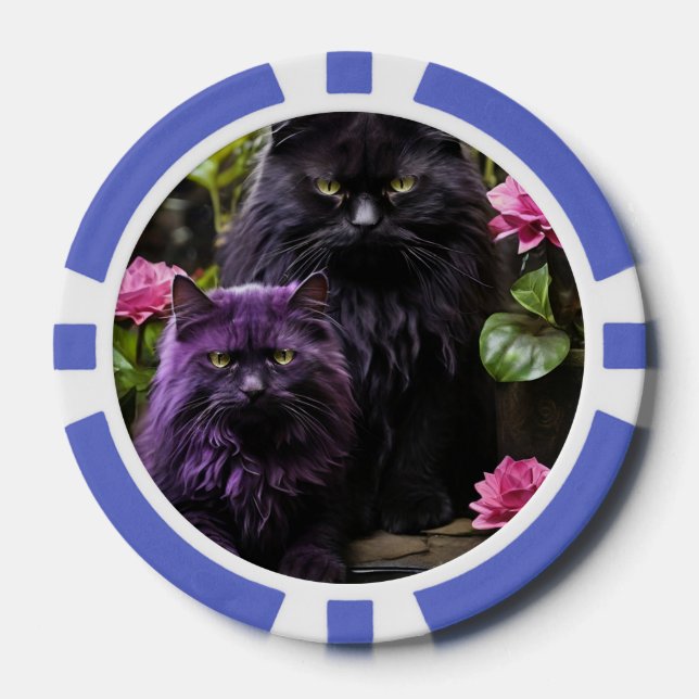 Jetons De Poker Chips de poche Lucky pour Amoureux de les chats (Recto)