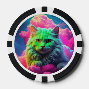 Jetons De Poker Chips de poche Lucky pour Amoureux de les chats