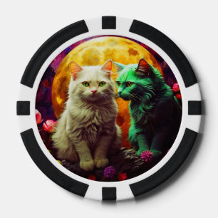 Jetons De Poker Chips de poche Lucky pour Amoureux de les chats