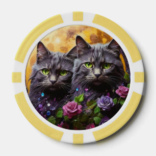 Jetons De Poker Chips de poche Lucky pour Amoureux de les chats