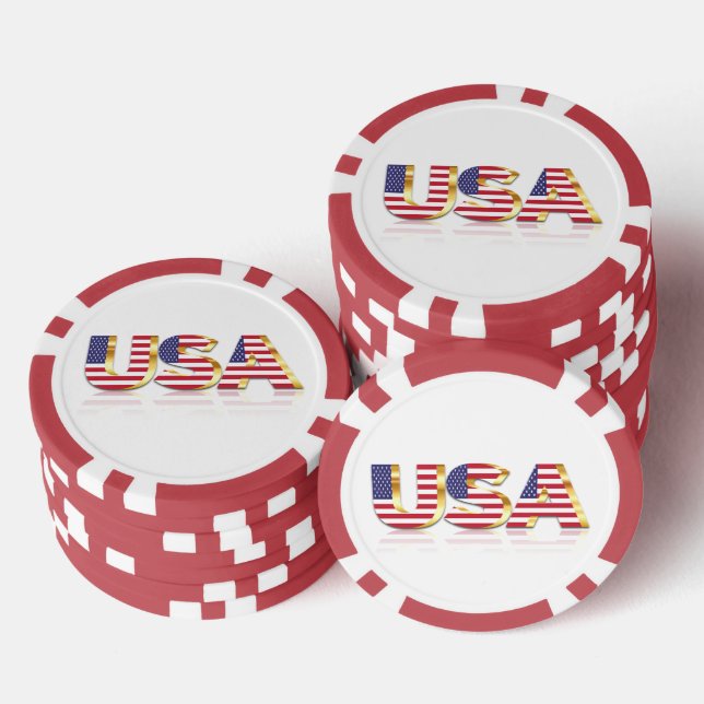 Jetons De Poker Chips de Poker American Flag USA (Empiler)
