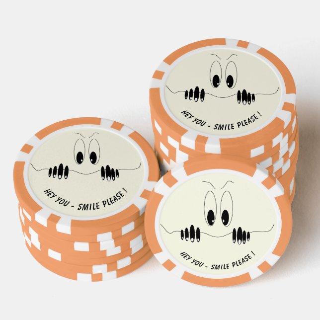 Jetons De Poker Chips de poker amusant avec des yeux curieux (Empiler)