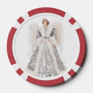 Jetons De Poker Chips de poker Angels, Bord rouge à rayures