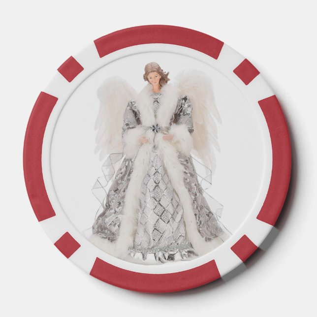 Jetons De Poker Chips de poker Angels, Bord rouge à rayures (Verso)