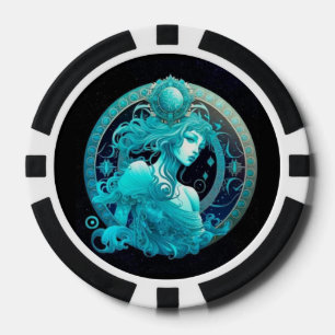 Jetons De Poker Chips de Poker Aquarius Zodiac - Thème Astrologie