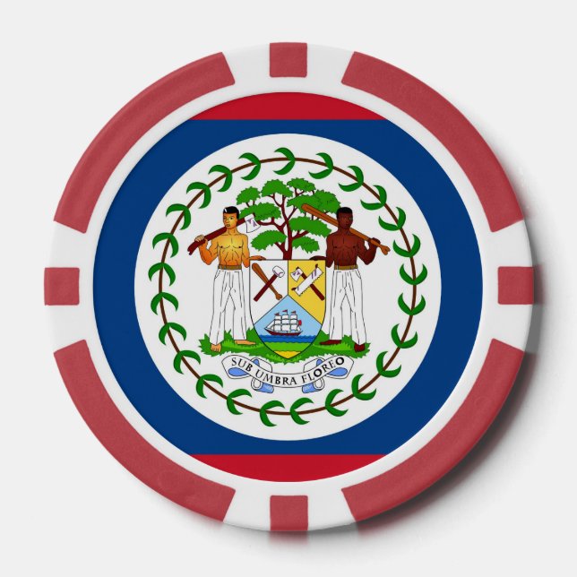 Jetons De Poker Chips de poker avec Drapeau de Belize (Recto)