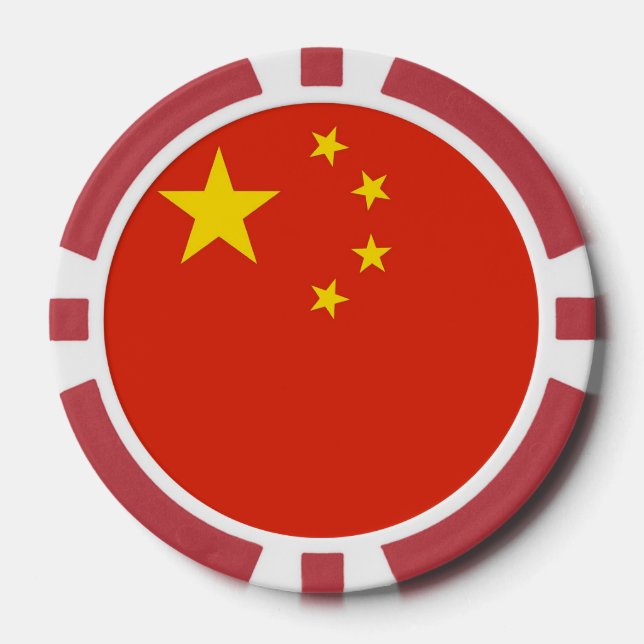 Jetons De Poker Chips de poker avec Drapeau de Chine (Recto)